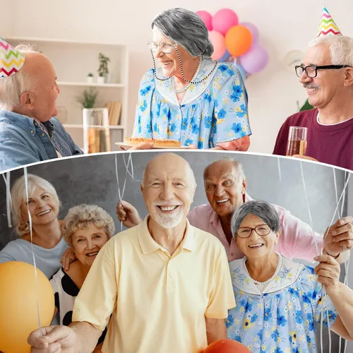 Vista 6 de Zhanmai 7 piezas de disfraz de anciana para niños y mujeres, peluca de abuelita para el día de la escuela, plegable, con muletas, cadenas, cordones