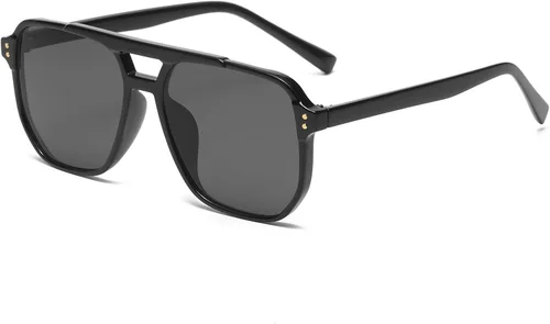 Vista 2 de Lentes de sol cuadrados vintage para mujeres y hombres, lentes retro de gran tamaño para aviadores, lentes de moda de los años 70