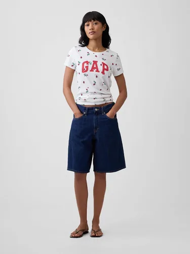Vista 3 de Gap Camiseta clásica con logotipo para mujer Fresas Blancas