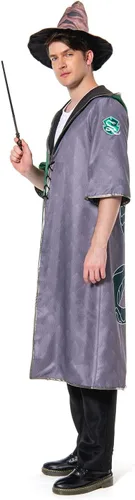 Vista 6 de Disfraz de mago para cosplay, capa de bruja, capa para fanáticos de la casa, uniforme escolar, Halloween, unisex