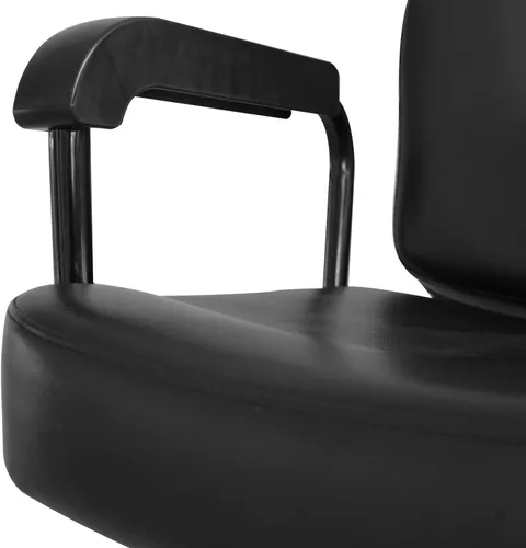 Vista 4 de Silla de estilo de salón Silla hidráulica reclinable con reposacabezas movible negro