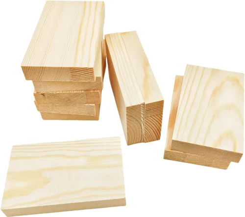 Vista 10 de 4 tableros rectangulares de madera sin terminar para manualidades, bloques de madera de corte en blanco de 8 x 6 x 0.8 pulgadas para tallar madera