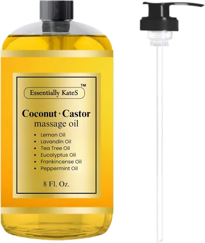Vista 3 de Essentially KateS Aceite de Masaje para Músculos Adoloridos 8 onzas líquidas - Extracto de Árnica y Menta - Calma los Músculos y Articulaciones