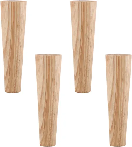 Vista 4 de Solid Wood Oak Furniture Legs,Modern Sofa Legs,Tapered Coffee Table Legs,Replacement Legs for Storage Cabinet,Couch,Bookcase,Set of 4,Wood