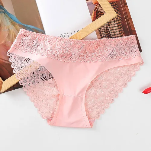 Vista 5 de U1S1 Bragas de encaje floral sexy con espalda en V cruzada talle medio
