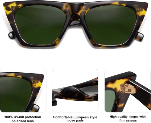 Vista 3 de SOJOS Trendy Oversized Square Cateye Polarized Sunglasses for Women and Men