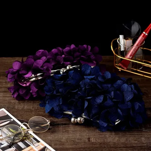 Vista 7 de Bolso de noche para mujer, diseño floral, para boda, baile de graduación, beso