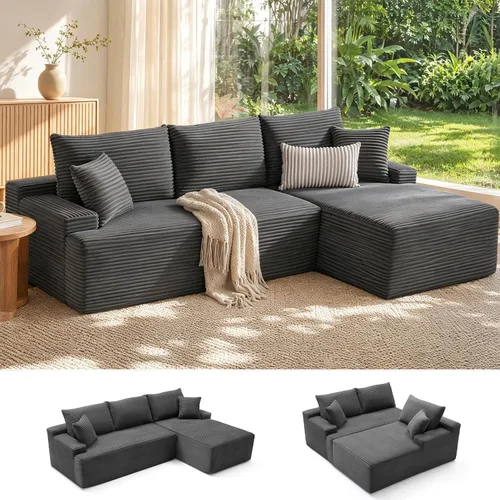 Vista 58 de Mangodan - Sofá seccional en forma de nube, sofá sin huesos para sala de estar, sofá seccional modular con asiento profundo, sofá esponjoso y cómodo