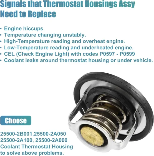 Vista 7 de X AUTOHAUX 21200-ED000 25500-2A050 Conjunto de carcasa del termostato del refrigerante del motor para Hyundai Accent Kona Elantra Veloster Tucson