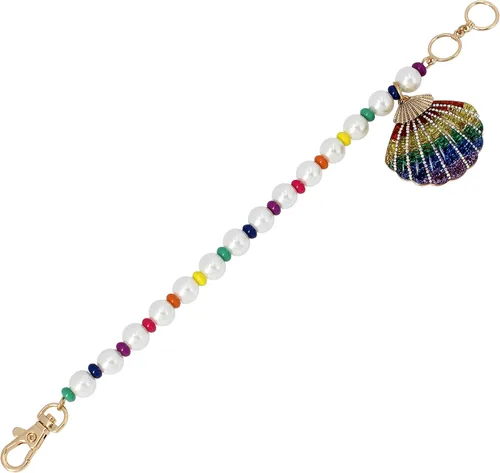 Vista 2 de Betsey Johnson Pulsera de perlas con dije de concha arcoíris, Metal Plástico, Sin gemas.