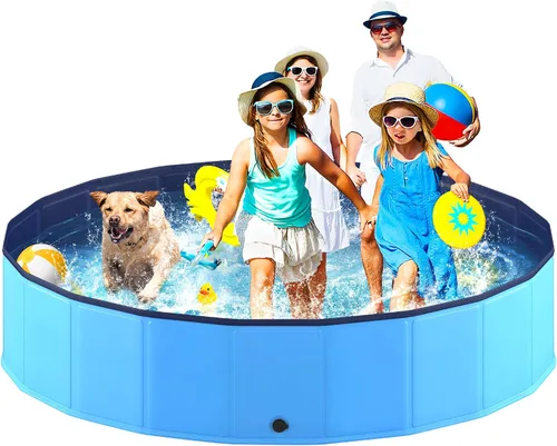 Vista 11 de Niubya Piscina plegable para perros, piscina plegable de plástico