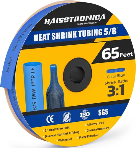 Vista 62 de haisstronica Tubo termorretráctil 3:1, relación de encogimiento, tubo termorretráctil de grado marino forrado con adhesivo para el hogar, automoción