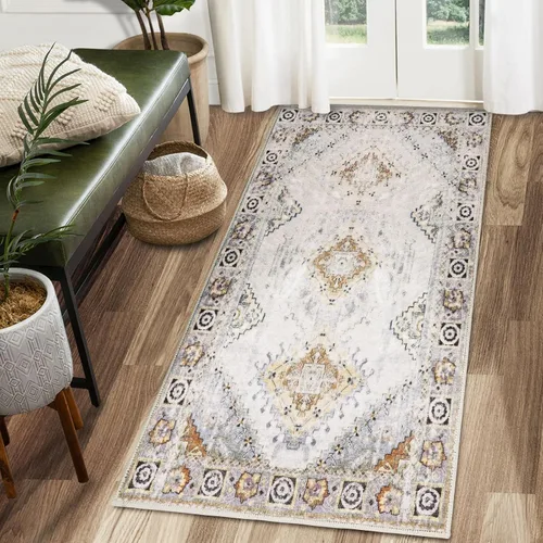 Vista 57 de COMSLE Alfombra Corredor Bohemia, 2 x 7 pies Alfombras Lavables para Pasillo Lana Sintética Pequeña Alfombra de Área de Cocina Alfombra Desgastada