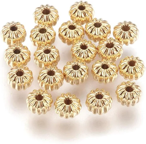 Vista 15 de Craftdady 50 cuentas redondas planas chapadas en oro de 18 quilates de latón galvanizado de 0.394 pulgadas para hacer joyas agujero: 0.059 pulgadas