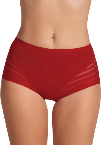 Vista 16 de Leonisa Faja Invisible de Cintura Alta con Control de Abdomen para Mujeres - Ropa Interior de Encaje a Rayas para Damas Panties Marrón claro