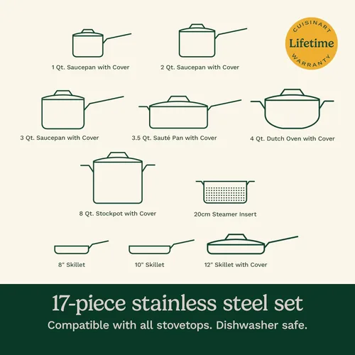 Vista 7 de Cuisinart Juego de utensilios de cocina de 17 piezas, colección Chef's Classic Steel 77-17N