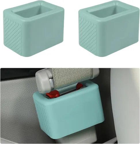 Vista 12 de Augeny 2 unidades de soporte para hebilla de cinturón de seguridad, refuerzo de hebilla de cinturón de seguridad trasera de silicona para automóvil