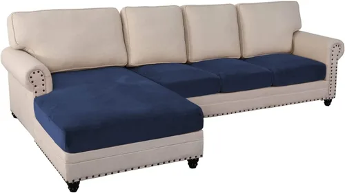 Vista 25 de Fundas para sofá de 3/4 piezas, fundas para sofá en forma de L para sofá seccional, elásticas, más gruesas, de jacquard separado, funda para sofá #1