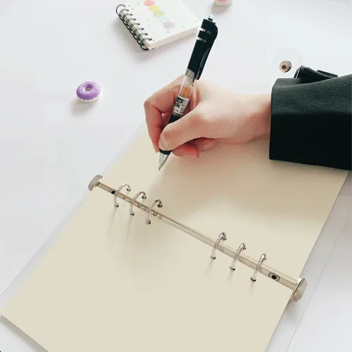 Vista 8 de A6 80 hojas/160 páginas forradas hojas sueltas perforadas de papel para carpeta de 6 agujeros, organizador personal, diario, planificador