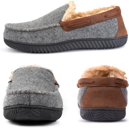 Vista 3 de RockDove Hearthfire - Pantuflas de espuma viscoelástica para hombre