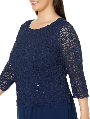Vista 5 de Alex Evenings Vestido largo de noche para mujer con corpiño de encaje de lentejuelas