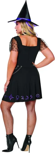 Vista 2 de Spirit Halloween Disfraz de bruja mágica negra para adultos