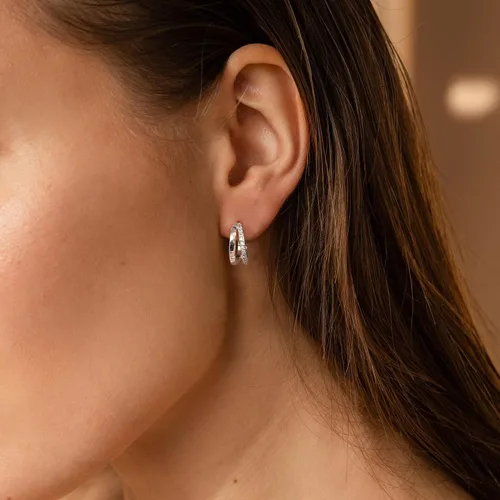 Vista 3 de Chunky Gold Hoop Earrings for Women, Trendy 14K Gold Plated GoldSilver Chunky Hoop Earrings Double Hoop Earrings