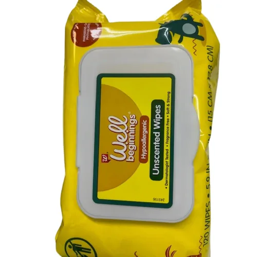 Vista 3 de Paquete de 5 toallitas hipoalergénicas sin perfume probadas por dermatólogos, sin fragancia, suaves y fuertes, 120 toallitas