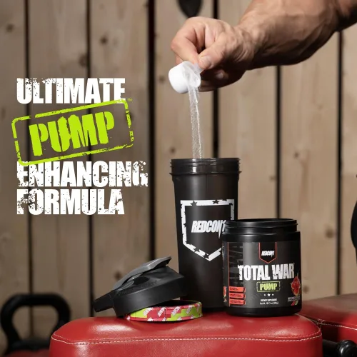 Vista 3 de REDCON1 Polvo para antes del entrenamiento sin estimulantes y sin cafeína para mujeres y hombres - Total War Pump - con L-citrulina, beta alanina