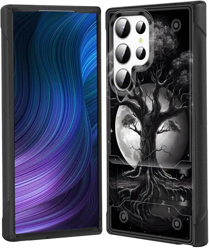 Vista 29 de Funda para Galaxy S24 Plus con soporte, doble capa híbrida de policarbonato duro y silicona suave, resistente a prueba de golpes, funda protectora