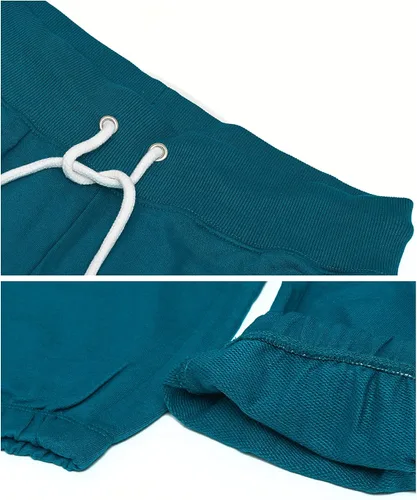 Vista 4 de U.S. Polo Assn. Pantalones deportivos para mujer Pantalones deportivos para mujer con estampado de logotipo, rizo francés de polialgodón