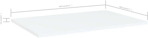 Vista 2 de Estantería de oficina, 8 unidades, color blanco, 23.6 x 15.7 x 0.6 pulgadas, madera de ingeniería para reacondicionar estanterías, reemplazo, sin