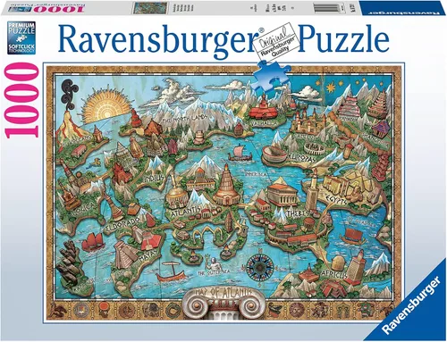Vista 2 de Ravensburger Mysterious Atlantis - Rompecabezas de 1000 piezas - Viaja a las leyendas Tecnología única Softclick Vibrante, sin reflejos