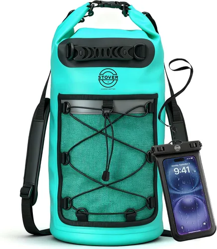 Vista 33 de STOVER 5/10/25/30/40/55L Waterproof Dry Bag- Roll-Top Backpack w/Phone Case- Kayaking, Hiking, Camping, Boating- Men/Women