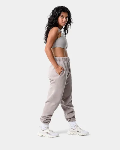Vista 4 de Kamo Fitness CozyTec - Pantalones deportivos de cintura alta para mujer, holgados cómodos pantalones de descanso con bolsillos hechos de forro polar