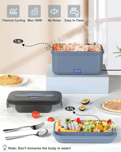 Vista 6 de Fiambrera Eléctrica Calentador de Alimentos, Nuevo Calentador de Alimentos Portátil de 100W, Lonchera Calentada para Adultos Automóvil/Hogar