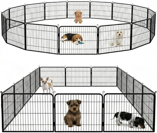 Vista 35 de BestPet Extensión de corral para perros 32 pulgadas, 2 paneles Corral resistente para mascotas con ejercicio de metal Paneles de cerca