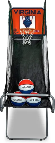 Vista 8 de Pop-A-Shot - Tailgate Game with NCAA Graphics l Arcade Basketball Inside, Out, and On The Go Infrared Sensor Scoring 3 Balls Foldable