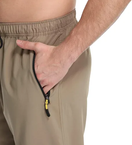 Vista 5 de CUNYI Pantalones deportivos para hombre con bolsillos con cremallera, ligeros, de secado rápido, pantalones de senderismo y correr para hombre