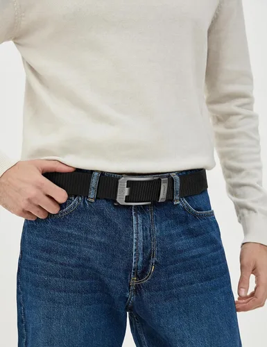 Vista 6 de JUKMO Cinturón de trinquete para hombre, cinturón táctico de nailon con hebilla deslizante automática, ribete ajustable para adaptarse
