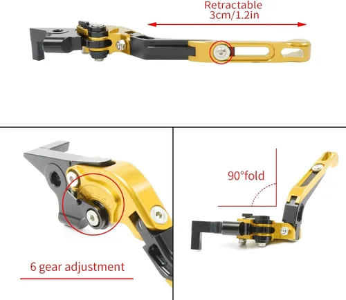 Vista 4 de Brake Lever for FZ8 FZ-8 2011 2012 2013 2014 2015 2016-2020 Motorcycle Adjustable Folding Extendable Brake Clutch Levers Handle
