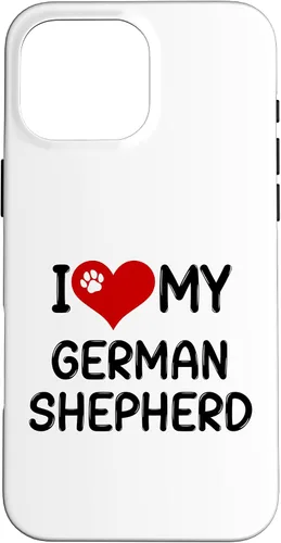 Vista 19 de I Love My German Shepherd Pet Dog Breed Retro Heart Case for iPhone 17