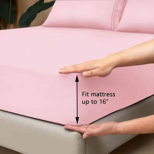 Vista 2 de Mejoroom Juego de sábanas tamaño individual – Sábanas individuales de Hotel Collection – Sábanas y fundas de almohada con sábana bajera de bolsillo