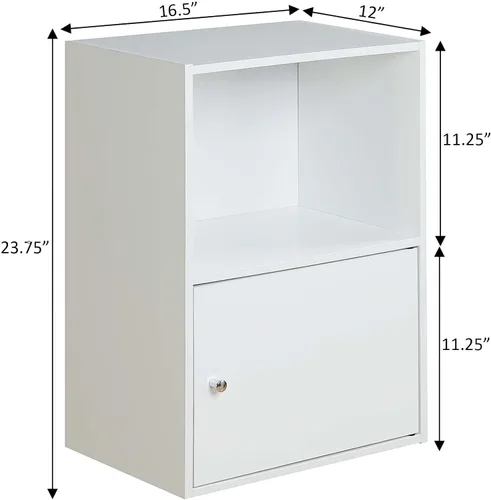 Vista 3 de Convenience Concepts 151186W X-Tra - Armario de almacenamiento de 1 puerta, color blanco
