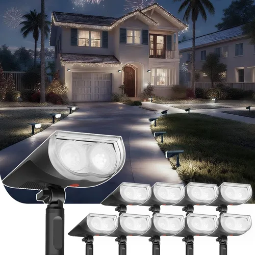 Vista 12 de Linkind Focos solares para exteriores, impermeables, del anochecer al Luz diurna