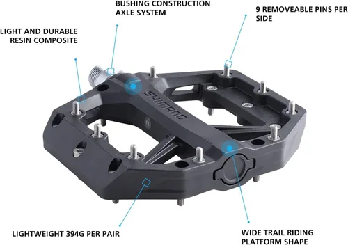 Vista 3 de SHIMANO PD-GR400 Pedal plano, negro