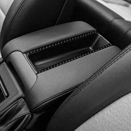 Vista 5 de AIRSPEED Para BMW M5 E39 Cubierta del marco de la caja del reposabrazos de la consola central, calcomanía de fibra de carbono accesorios interiores