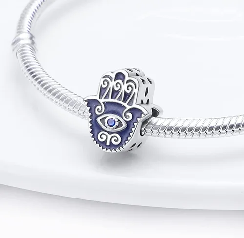 Vista 6 de Parmuz 925 Sterling Silver Charm for Bracelets Dog Evil Eye Travel Love Mom Dangle Charms for European Bracelets Necklace Pendant Beads Jewelry Gift