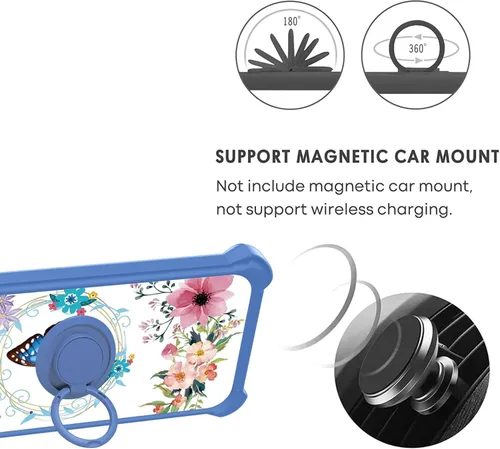Vista 4 de Case Compatible for Huawei P30 lite New Edition Phone Case Cover [with 1* Tempered Glass Screen Protector][Hard PC + Soft Silicone][Ring Support]