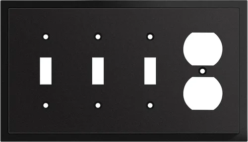 Vista 80 de Henne Bery Placa decorativa de pared con borde moderno, tapa de tomacorriente para cubrir enchufe, aleación de zinc maciza duradera